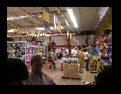 Inside a (the?) local Puntarenas supermarket we found beer soft drinks at local prices.